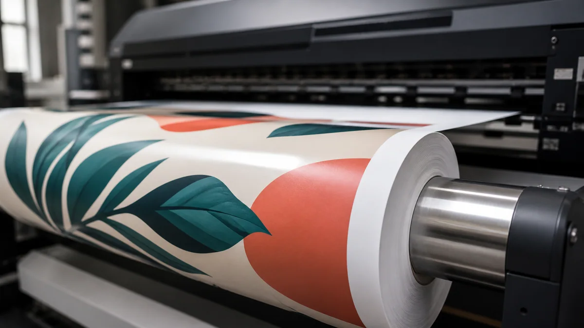 Illustrative roll-to-roll printing of self-adhesive vinyl