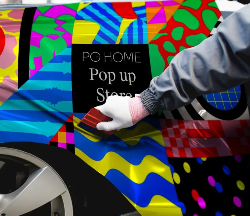 Printed vehicle-wrap application
